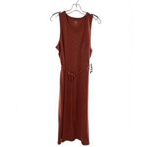 NWT Market & Spruce Rayann Sleeveless Midi Rust Dress Large